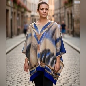 Krimson Klover - Mohair Alpaca Wool Blend Oversized Boxy Poncho Sweater
